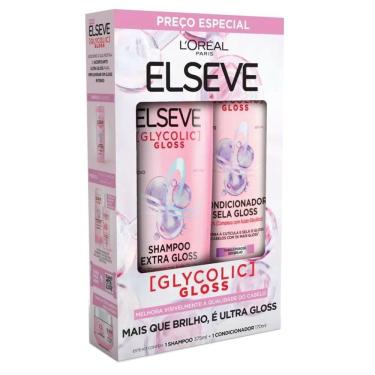 Imagem de Kit Elseve Shampoo 375ml + Condicionador Glycolic Gloss 170ml