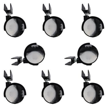 Imagem de Kit 8 Rodízios Para Móveis Com Chapa U Sem Trava