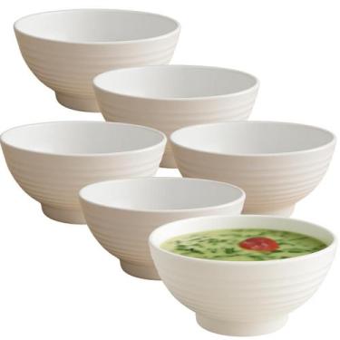 Imagem de Jogo 6 Bowls Tigela Cumbuca Porcelana 500ml Sopas E Caldos - STORE SHA