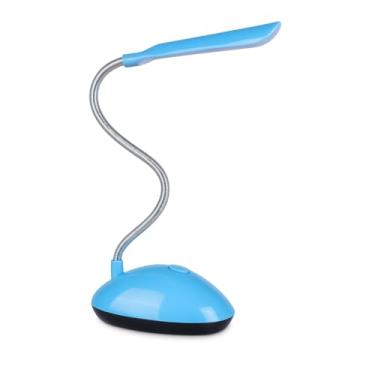 Imagem de Luminária LED de Mesa com Pescoço Flexível, Luz de Leitura Recarregável a pilha, Base Estável, (Azul)