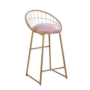 Imagem de Banqueta Moderna para balcão Paris Cor Dourada Assento Off White(Rose)