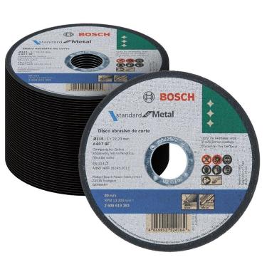 Imagem de 50 Discos de Corte Bosch Standard Metal 4.1/2 115 x 1,0 x 22,23