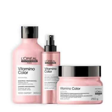 Imagem de Loreal Vitamino Color Sh 300ml + Masc 250ml + Leave-in 190ml - Loreal 