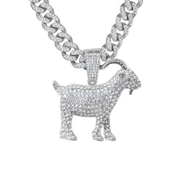 Imagem de ICE STAR Colar masculino grande com pingente de basquete com gelo – corrente cubana de 61 cm, joia urbana hip hop, presente para ele, Large, Zinco, Zircônia cúbica