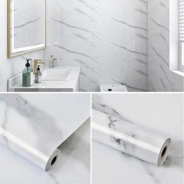 Imagem de Kit 3 Papel Adesivo Envelopamento Móveis Marmore 5mX40cm Top - Tribosh