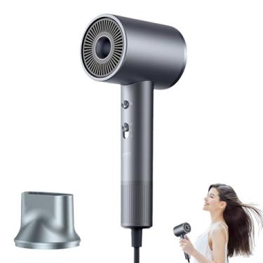 Imagem de Secador De Cabelo, Secador De Sopro Iônico De Baixa Velocidade E Baixo Ruído Com Motor Sem Escova Para Secagem Rápida, Compacto Silencioso De Controle Térmico Com 1 Bico Para Viagens De Salão Doméstico