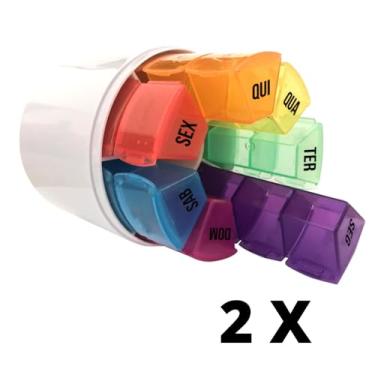 Imagem de KIT 2 Porta Comprimido Semanal 4xdia Organizador Medicamento