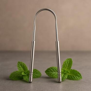 Imagem de Limpador Raspador De Língua Em Aço Inox Para Higiene Bucal