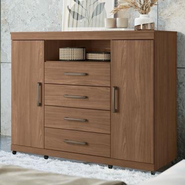 Imagem de Cômoda Havana Master 2 Portas 4 Gavetas Jatoba 309943 - Santos Andirá