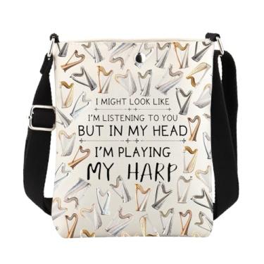 Imagem de FUSTMW Harpa Bolsa tiracolo Harpa Instrumento Musical Música Professor Mensageiro Bolsa Harpist Sling Balde com Alça, Bolsa Harpa C