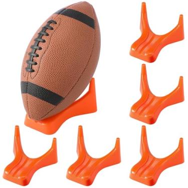 Imagem de Soulchen 6 peças de suporte de exibição de bola de rúgbi estilo futebol kickoff kickoff compatível com todos os tamanhos de bola suporte de exibição de futebol para equipamentos de treino de kickoff
