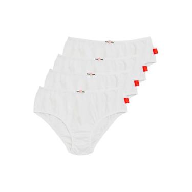 Imagem de Kit com 4 Calcinhas Infantil Sanny 212830, Branco, 12