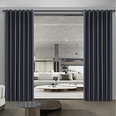 Imagem de Cortina divisória blackout de privacidade e conforto - Crie suas zonas perfeitas em minutos! Divisória térmica com redução de ruído para salas compartilhadas, estúdios, lofts, 2,6 m L x 2,1 m C, cinza