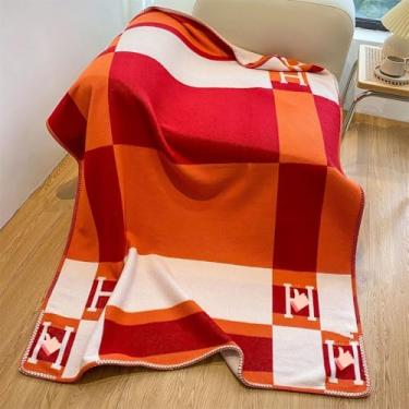 Imagem de Fcteap h Cobertor de lã macia sofá cobertor para mulheres sofá-cama pelúcia lã ponto flanela aconchegante grande confortável colcha estética nova casa sala de estar quarto decoração viagem essenciais