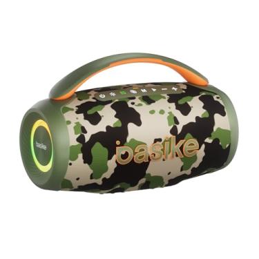 Imagem de Basike Caixa de Som Bluetooth 5.4 100W Potência Real IPX6 à Prova D'água, Grave Bass, TWS, Bateria com até 20h de Música, Alto-Falante para Praia, Piscina (Camuflargem)