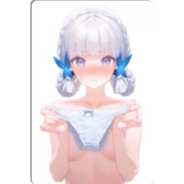 Imagem de DKLOWK Pôster de metal quente de menina anime fofo biquíni sexy placa de decoração de parede para casa bar clube quarto banheiro homem caverna Otaku 20 x 30 cm