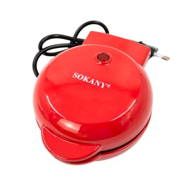 Imagem de Mini Máquina Elétrica Retrô de Fazer Waffles Donuts e Rosquinhas 110V 500W com 3 Formas Vermelho