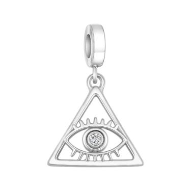 Imagem de BlingNuts Pingente feminino triângulo olho tudo vê pingente olho turco compatível com pingentes Pandora joias presentes
