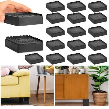 Imagem de EGTTGIN Elevadores de cama 2.5 cm, 5.1 cm, 7.6 cm, 10.2 cm resistente, elevador de móveis ajustável para mesa, sofá, poltrona, poltrona, reclinável, estrutura de perna, dormitório, blocos empilháveis