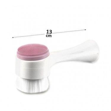 Imagem de Escova De Limpeza De Pele Facial 2 Em 1 Silicone E Serdas Esfoliante M