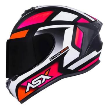 Imagem de Capacete ASX Draken Spirit Preto Rosa e Branco - Axxis, 56