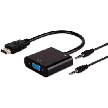 Imagem de Cabo Hdmi Para VGA Conversor Adaptador Com Saída P2 De Áudio - PONTO D
