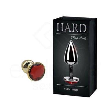 Imagem de Plug Anal "P" em Formato Cônico com Joia na Base - Hard, Dourado com P