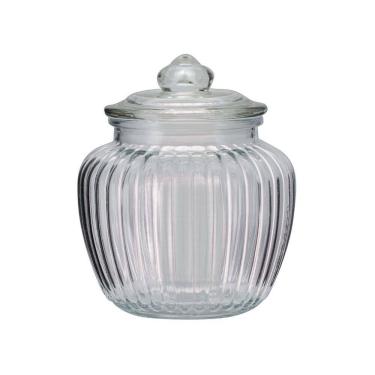 Imagem de Pote Baleiro Vidro Canelado Redondo Tampa Hermética 1400ml - Tuut