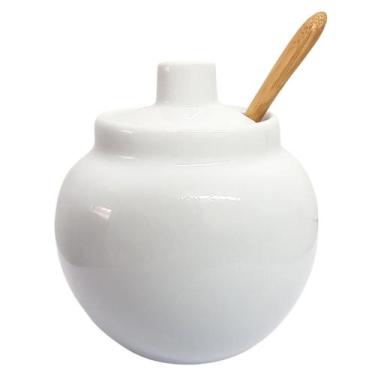 Imagem de Açucareiro Porcelana Premium com Colher de Bambu 250gr - Sweet Home