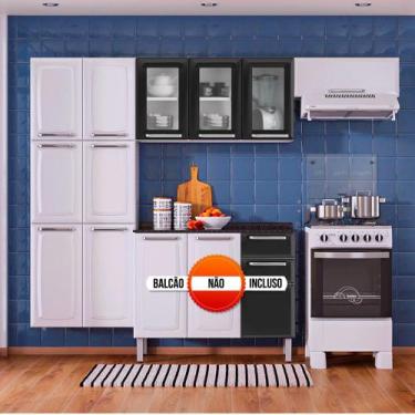 Imagem de Cozinha Itatiaia Luce Compacta 3 Pecas 3 Vidros Branco/Preto Paneleiro