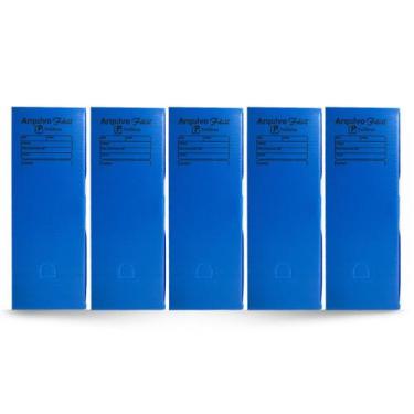 Imagem de Kit 5 Caixa Arquivo Morto Ofício Polionda Polibras Escritório,  Azul