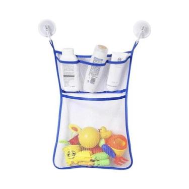 Imagem de Bolsa De Armazenamento Para Brinquedos De Banho Brancos Com Ventosas F