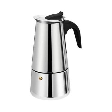 Imagem de Cafeteira Italiana Moka De Aço Inoxidável Para 2/4/6 Xícaras, Compatív