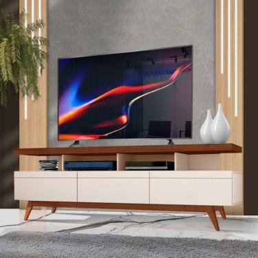 Imagem de Rack Grande Para Sala Off White Freijó Marrocos Shop Jm