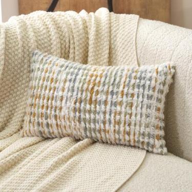 Imagem de Capa de travesseiro Aeckself Boho Chenille tufada 30x50cm amarela bran