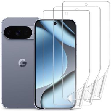 Imagem de DYNASCO Pacote com 3 protetores de tela para Google Pixel 10 Pro de 6,3 polegadas, HD ultrafino, cobertura total, filme hidrogel TPU macio Google Pixel 10 Pro - compatível com impressão digital