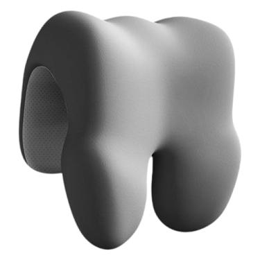 Imagem de MotiveTech Apoio de pescoço para cadeira de escritório, apoio de cabeça, travesseiro de mesa para cochilo, almofada para dormir de costas e de lado no trabalho, Cinza