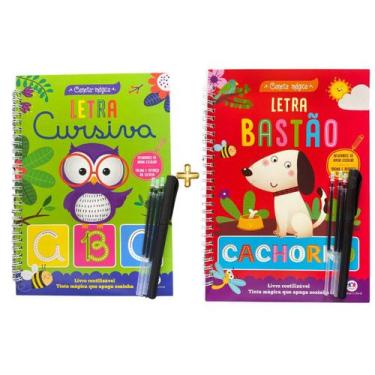 Imagem de KIT Livro de Atividades Letra CURSIVA e BASTÃO Caligrafia Sílabas Pala