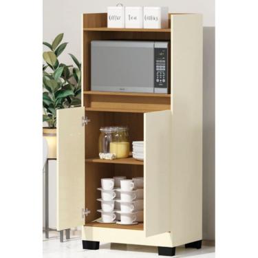 Imagem de Balcão Jet 2 portas micrro com pé e pratel marrom off