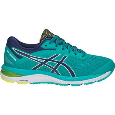 Imagem de ASICS Tênis de corrida feminino Gel-Cumulus 20, Vidro marinho/azul índigo, 7 D US
