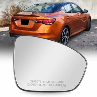 Imagem de CHELANGHU Vidro espelhado lateral não aquecido com placa de suporte de plástico adequado para Nissan Sentra 2020 2021 (lado direito do passageiro)