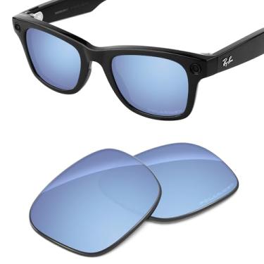 Imagem de Tintart Lentes de substituição de desempenho compatíveis com RayBan Meta Wayfarer RW4006 50 mm policarbonato polarizado gravado-azul aqua profundo