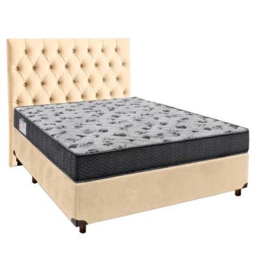 Imagem de Conjunto Cama Box Perola Casal + Colchão D33 Iso100 Ortobom + Cabeceir
