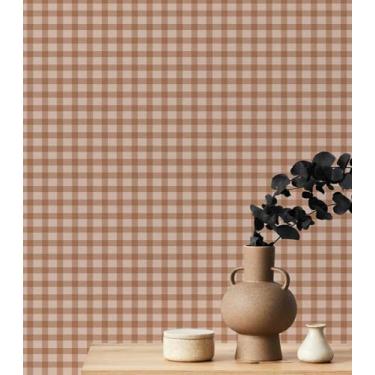 Imagem de YXTII Papel de parede listrado Peel and Stick, papel de parede xadrez de 43,9 cm × 16,4 m, papel de parede autoadesivo para banheiro, quarto, berçário, prateleira, forro de gaveta