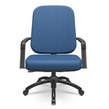 Imagem de Cadeira de Escritório Giratória com Braço Preta Magno P03 Crepe Azul - Lyam Decor