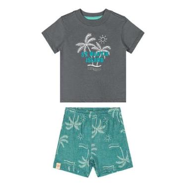 Imagem de Conjunto Camiseta e Bermuda Bebê Quimby, Cinza, M