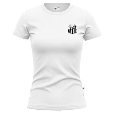 Imagem de Camiseta Feminina Santos Oficial Baby Look Esportiva, Branco, GG