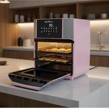 Imagem de Fritadeira Air Fryer Oven Rosa Britânia 12L 1800W BFR2150RS 127V, Rosa