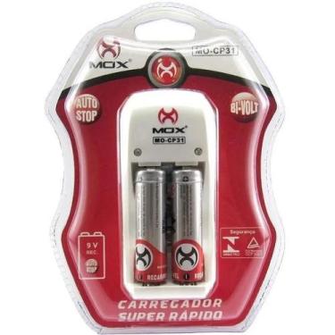 Imagem de Carregador De Pilhas Com 2 Pilhas Aa 2600Mah Recarregáveis - MOX