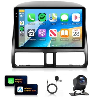 Imagem de [4 + 128 G] Estéreo automotivo para Honda CRV 2002-2006 sem fio Carplay Android Auto, rádio com tela sensível ao toque de 9 polegadas, Android/GPS/WiFi/EQ DSP/UI/Bluetooth5.0/SWC/câmera reserva para